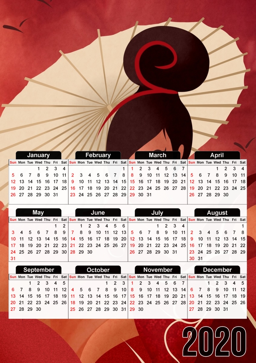  Sakura Asian Geisha for A3 Photo Calendar 30x43cm