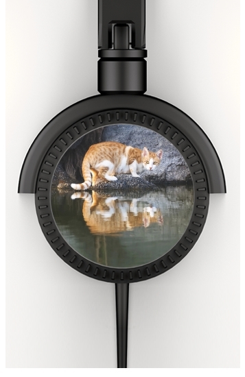  Cat Reflection in Pond Water for Stereo Headphones To custom