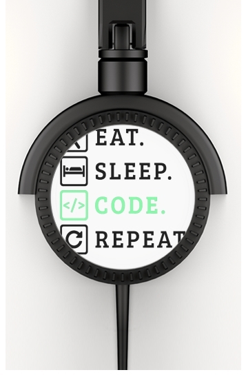  Eat Sleep Code Repeat for Stereo Headphones To custom