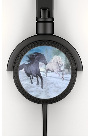  Horse freedom in the snow for Stereo Headphones To custom