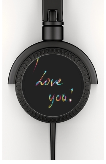  I love you - Rainbow Text for Stereo Headphones To custom