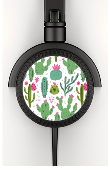  Minimalist pattern with cactus plants for Stereo Headphones To custom
