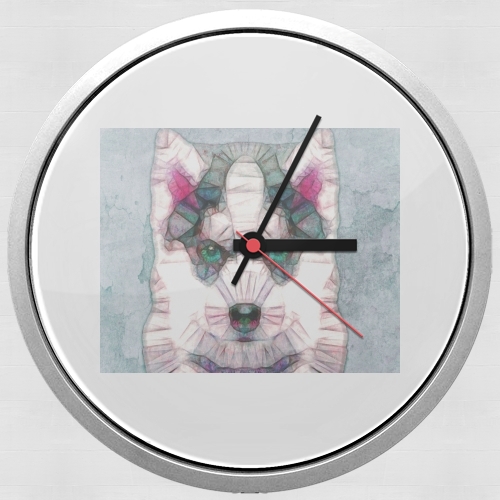  abstract husky puppy for Wall clock