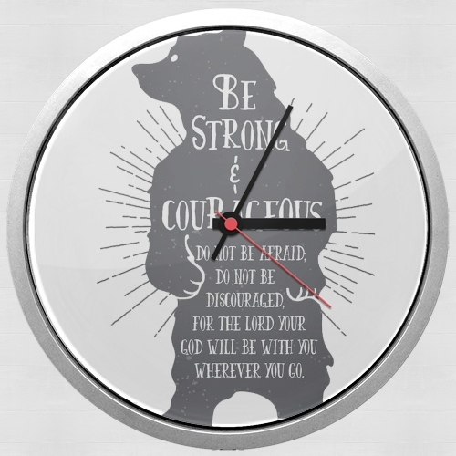  Be Strong and courageous Joshua 1v9 Bear for Wall clock