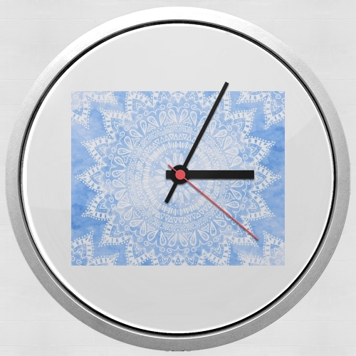  Bohemian Flower Mandala in Blue for Wall clock