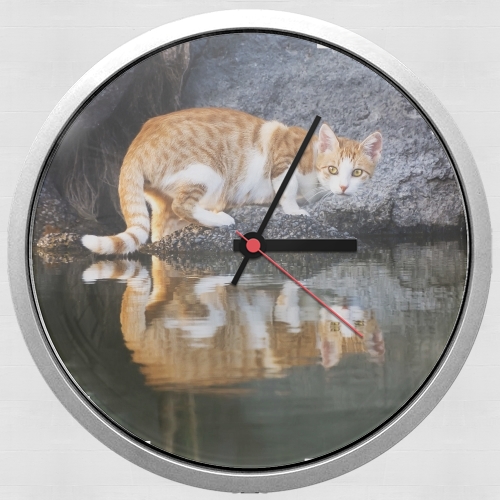  Cat Reflection in Pond Water for Wall clock