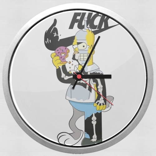  Home Simpson Parodie X Bender Bugs Bunny Zobmie donuts for Wall clock