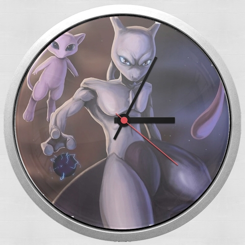  Mew And Mewtwo Fanart for Wall clock