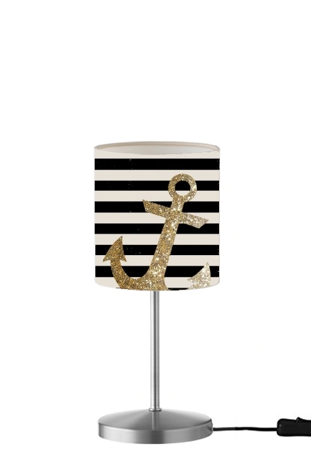  gold glitter anchor in black for Table / bedside lamp