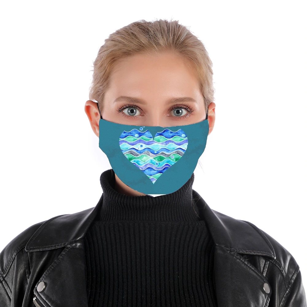  A Sea of Love (blue) for Nose Mouth Mask