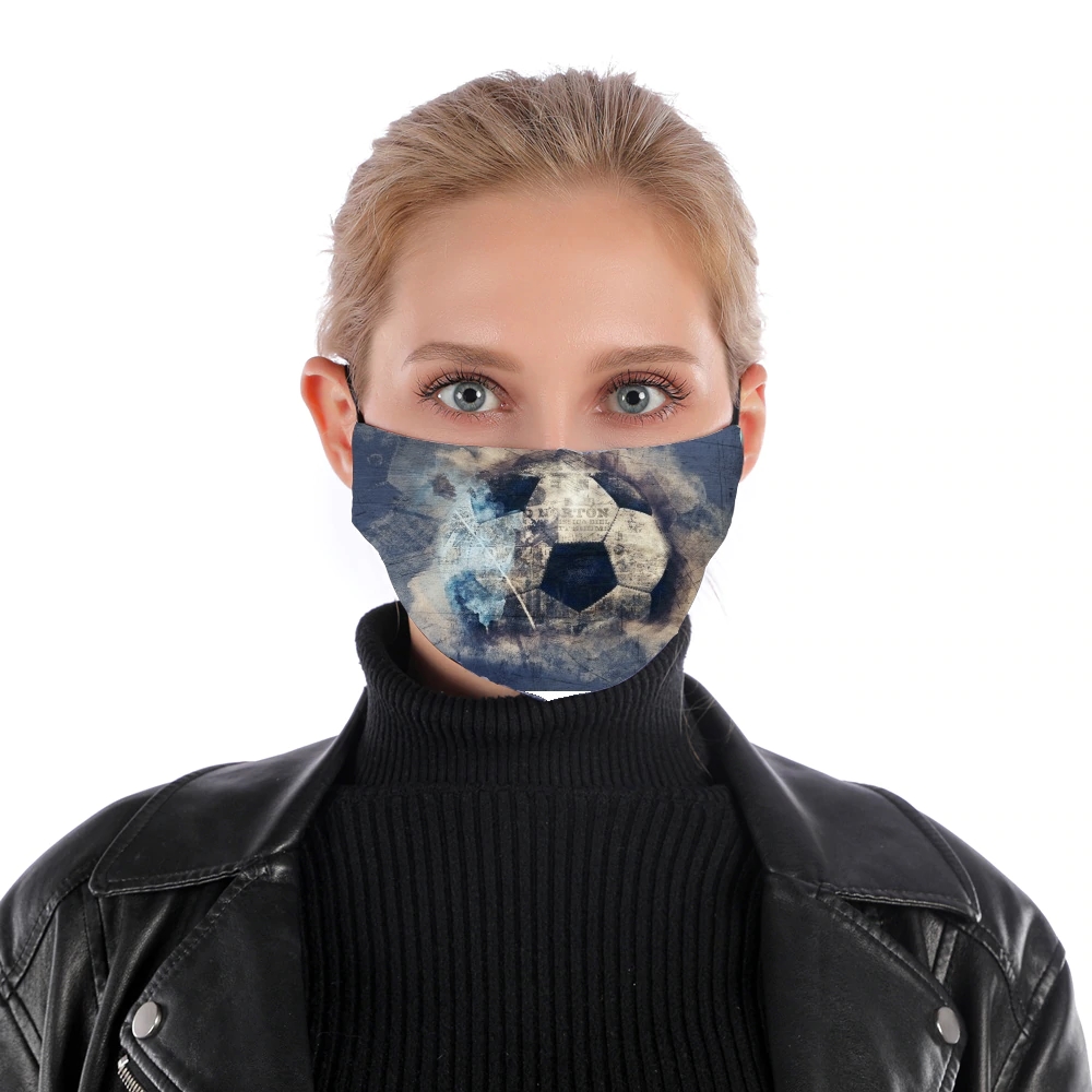  Abstract Blue Grunge Football for Nose Mouth Mask
