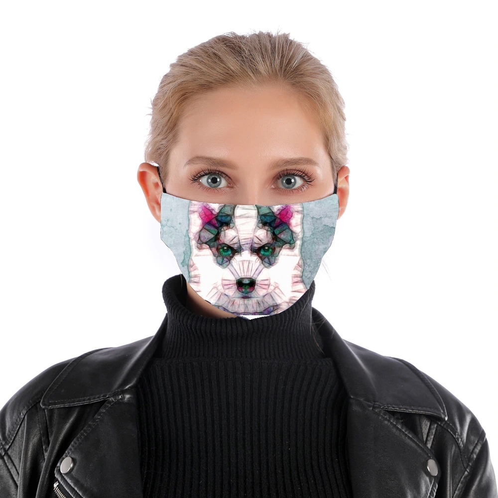  abstract husky puppy for Nose Mouth Mask