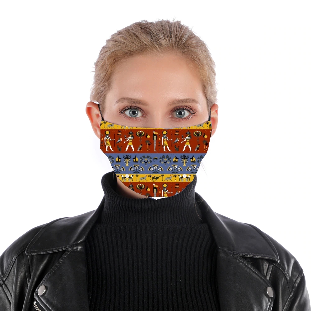  Ancient egyptian religion seamless pattern for Nose Mouth Mask