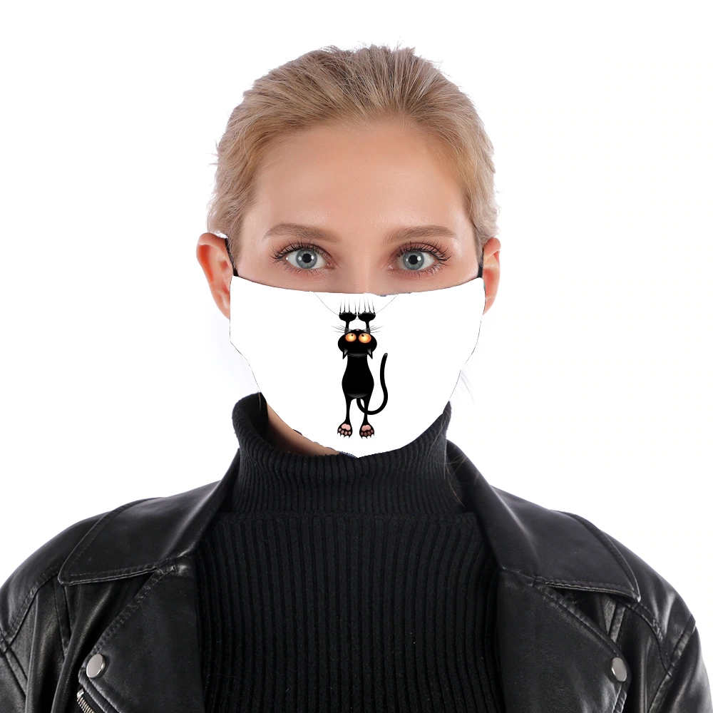  Black Cat Cartoon Hang for Nose Mouth Mask
