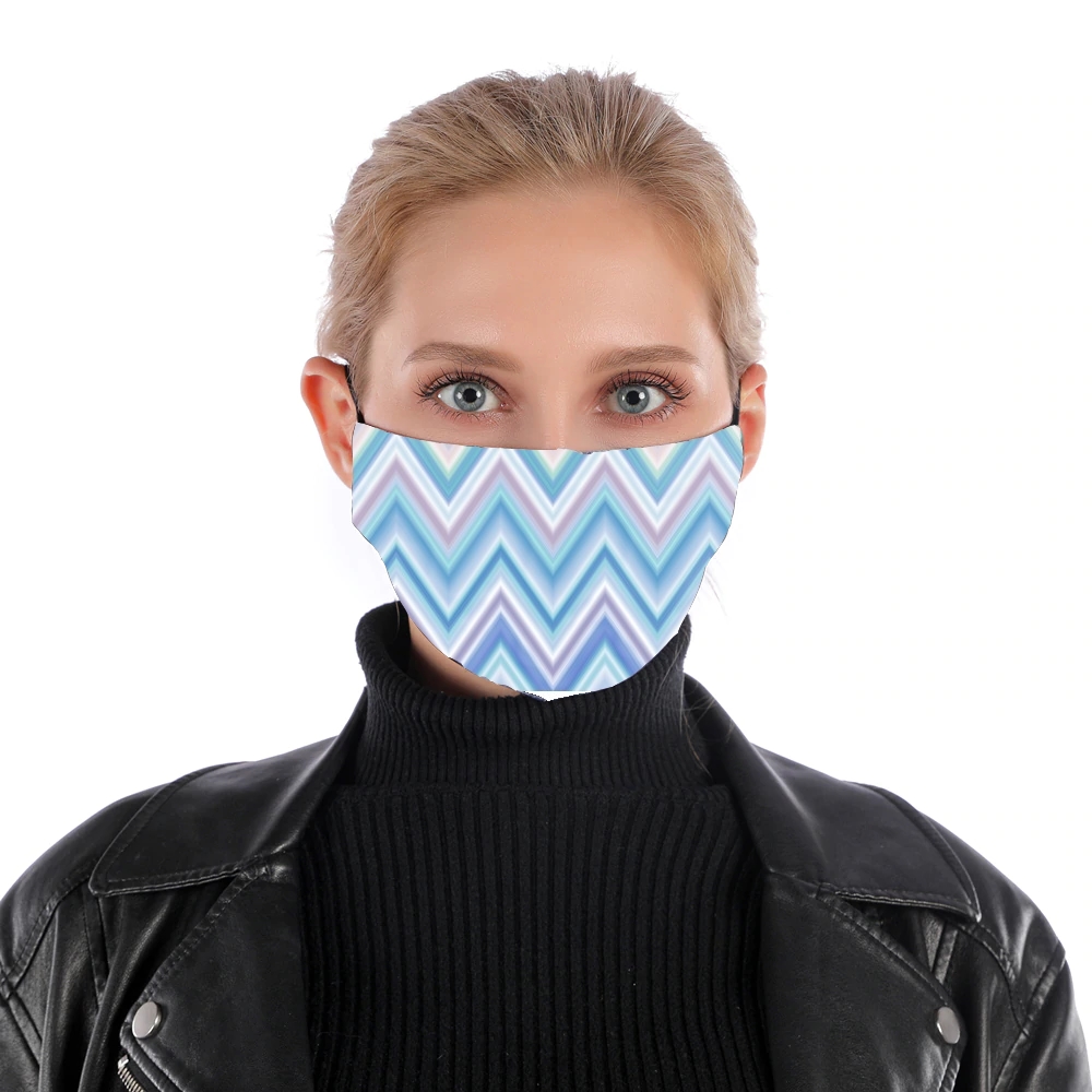  BLUE COLORFUL CHEVRON  for Nose Mouth Mask