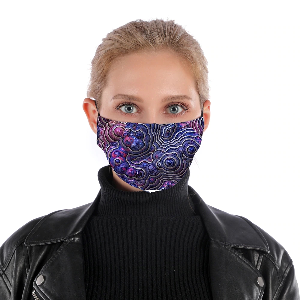  Blue pink bubble cells pattern for Nose Mouth Mask