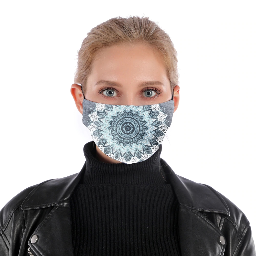  Bohochic Mandala in Blue for Nose Mouth Mask