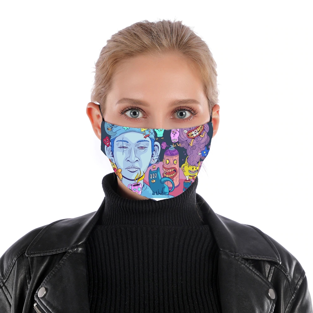  Colorful and creepy creatures for Nose Mouth Mask
