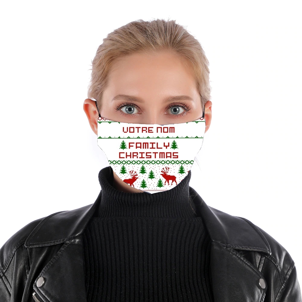  Esprit de Noel avec nom personnalisable for Nose Mouth Mask