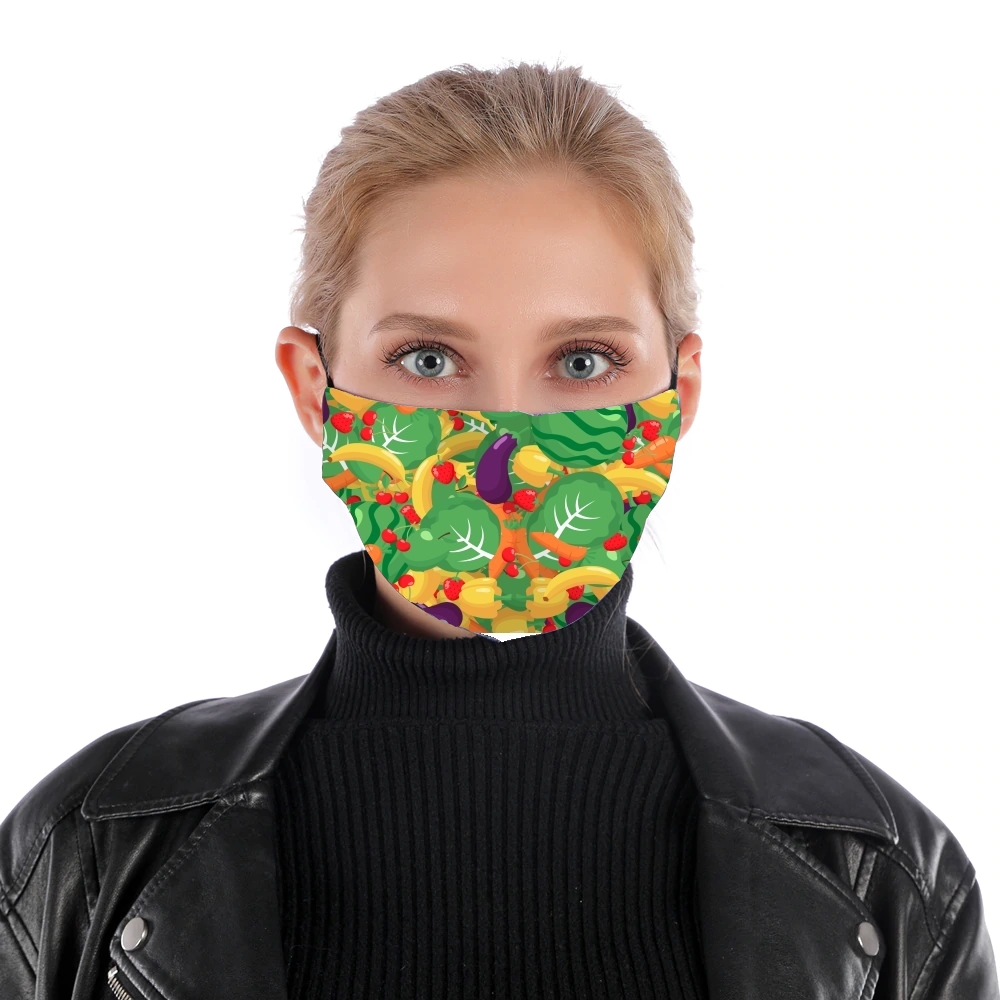  Healthy Food: Fruits and Vegetables V2 for Nose Mouth Mask