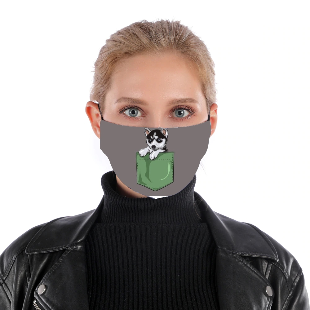  Husky Dog in the pocket for Nose Mouth Mask