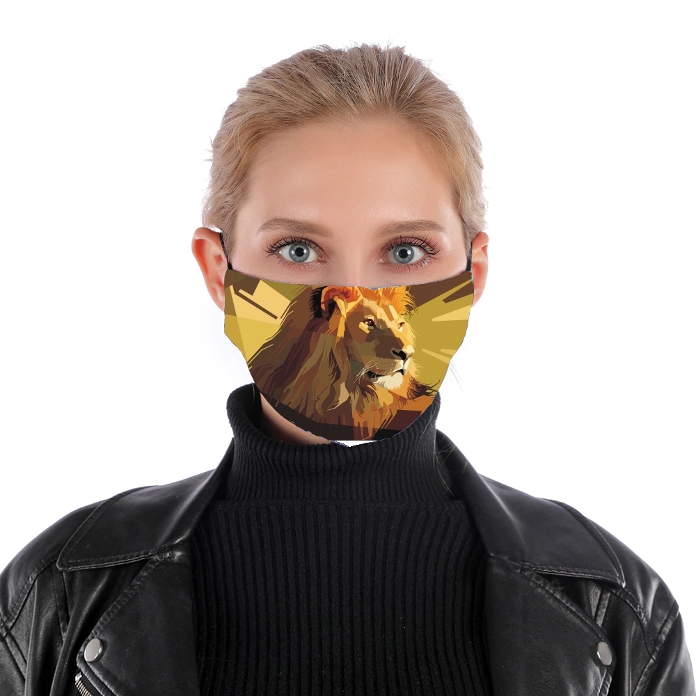  Lion Geometric Brown for Nose Mouth Mask