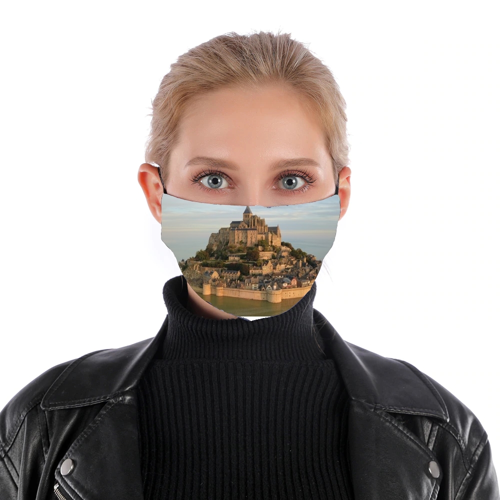  Mont Saint Michel PostCard for Nose Mouth Mask