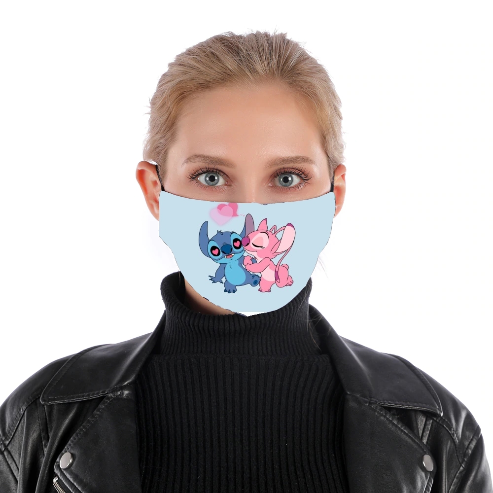  Stitch Angel Love Heart pink for Nose Mouth Mask