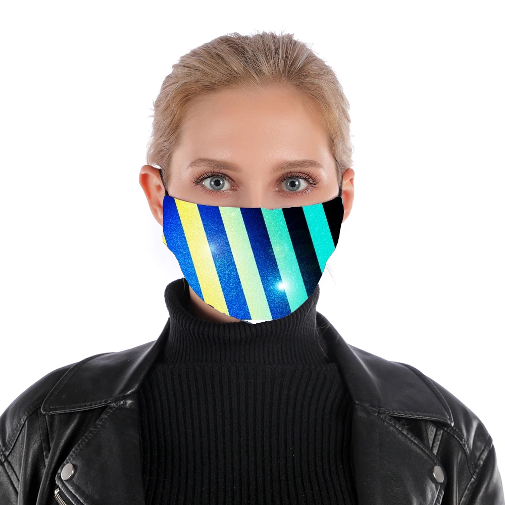  Striped Colorful Glitter for Nose Mouth Mask