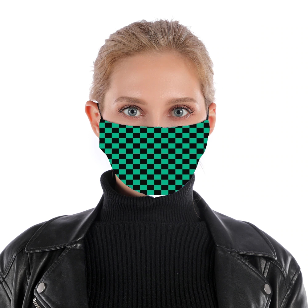  Tanjiro Pattern Green Square for Nose Mouth Mask