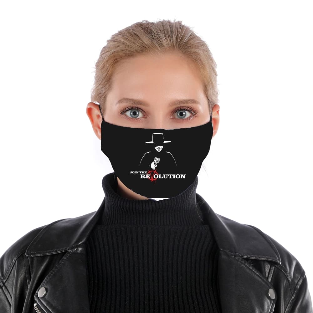  V For Vendetta Join the revolution for Nose Mouth Mask