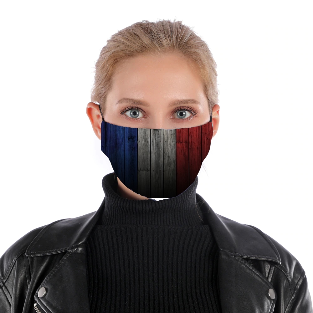  Wooden French Flag for Nose Mouth Mask
