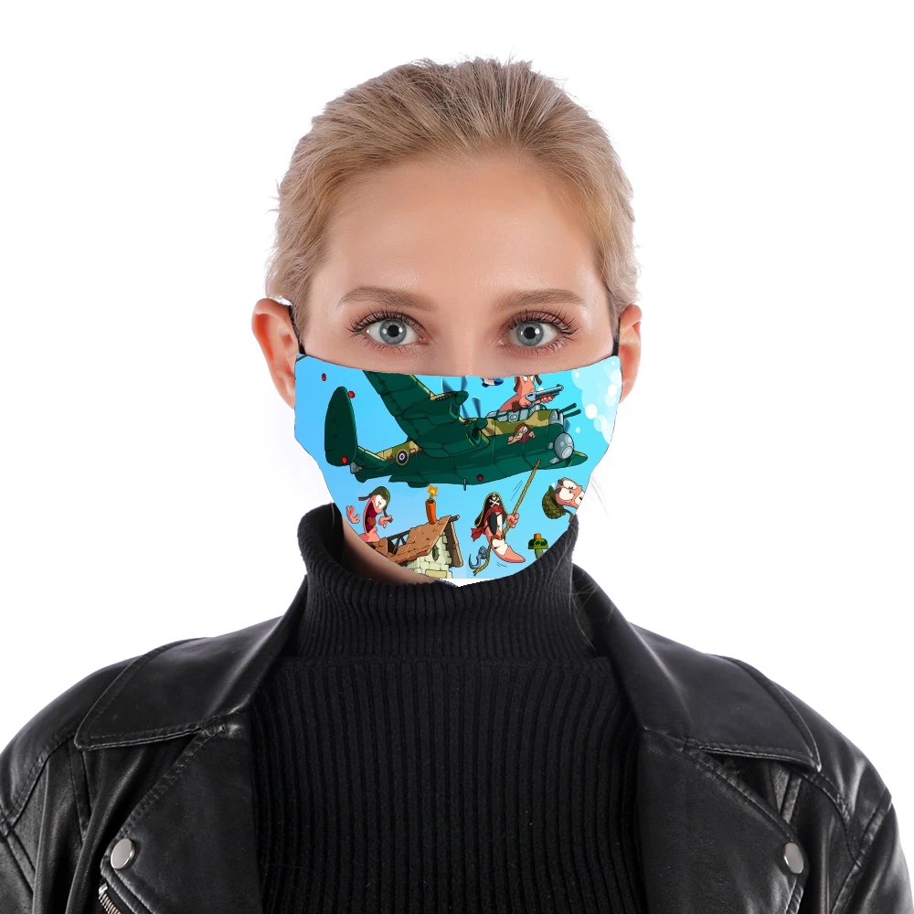  Worms Art Fan Gamer for Nose Mouth Mask