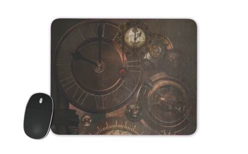  Brown steampunk clocks and gears for Mousepad