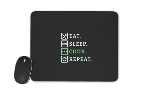  Eat Sleep Code Repeat for Mousepad