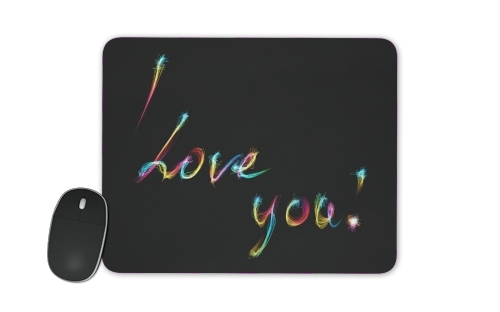  I love you - Rainbow Text for Mousepad