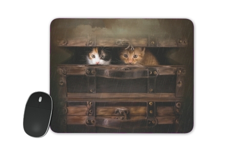  Little cute kitten in an old wooden case for Mousepad