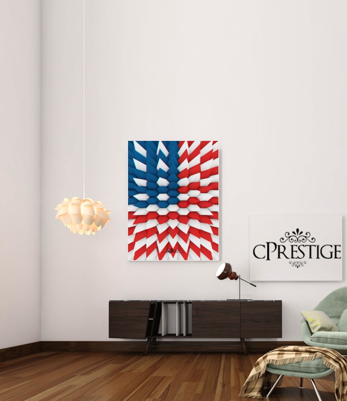  3D Poly USA flag for Art Print Adhesive 30*40 cm