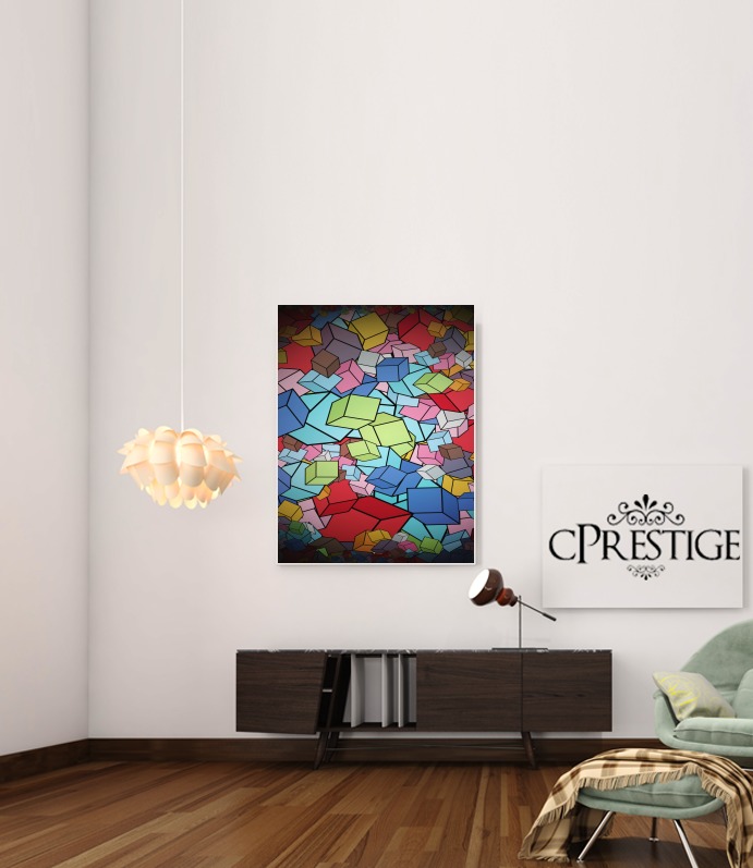  Abstract Cool Cubes for Art Print Adhesive 30*40 cm