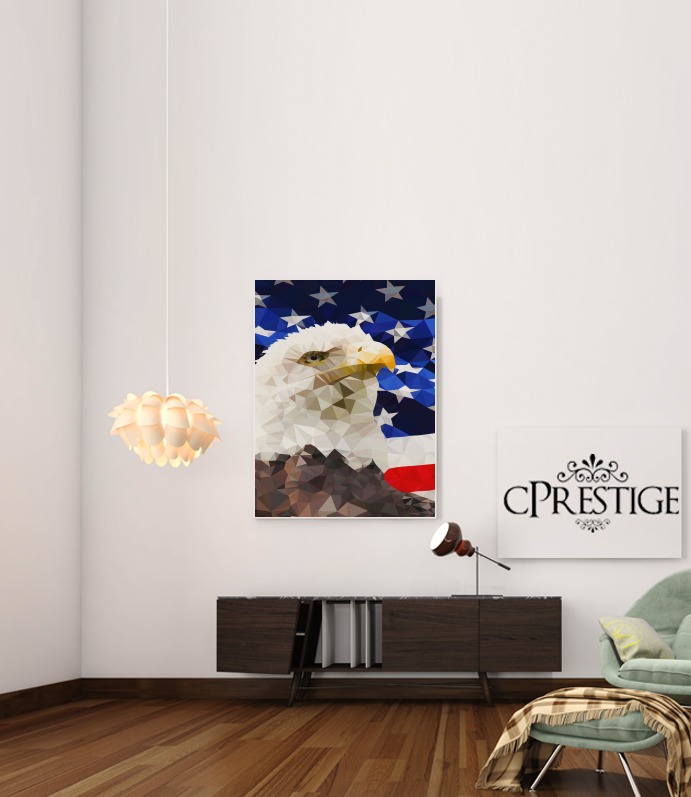  American Eagle and Flag for Art Print Adhesive 30*40 cm
