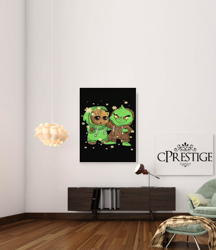 Baby Groot and Grinch Christmas for Art Print Adhesive 30*40 cm