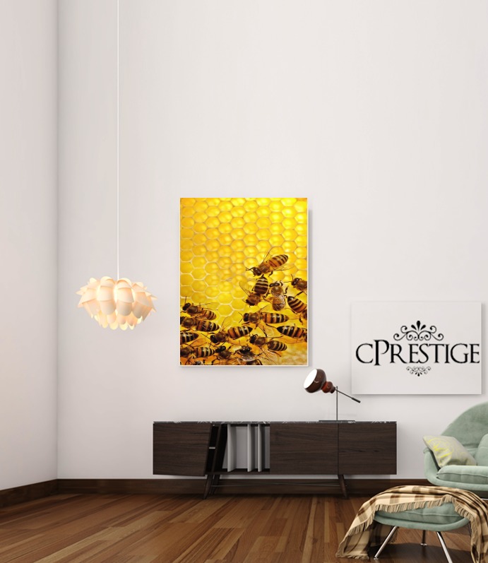  Bee in honey hive for Art Print Adhesive 30*40 cm