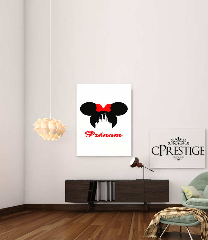  castle Minnie Face with custom name for Art Print Adhesive 30*40 cm