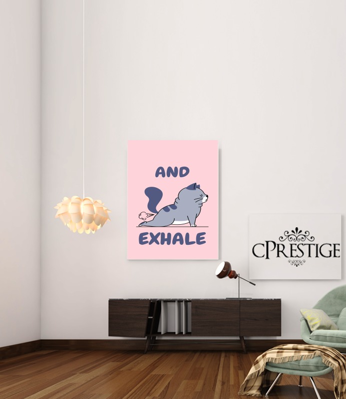  Cat Yoga Exhale for Art Print Adhesive 30*40 cm