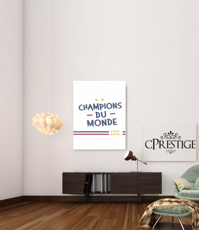  Champion du monde 2018 Supporter France for Art Print Adhesive 30*40 cm