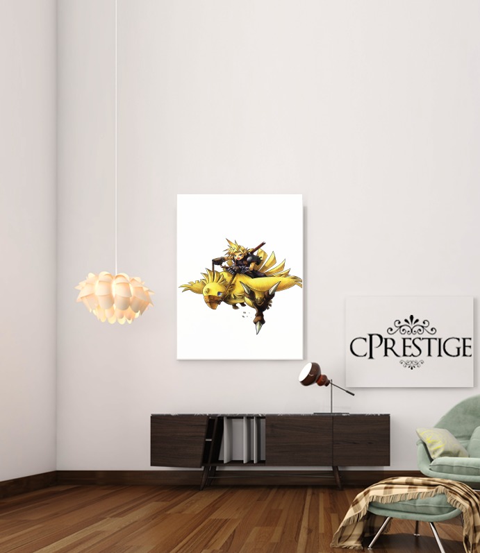 Chocobo and Cloud for Art Print Adhesive 30*40 cm