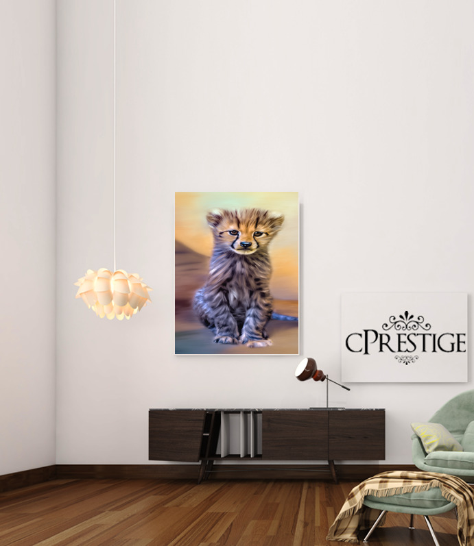  Cute cheetah cub for Art Print Adhesive 30*40 cm
