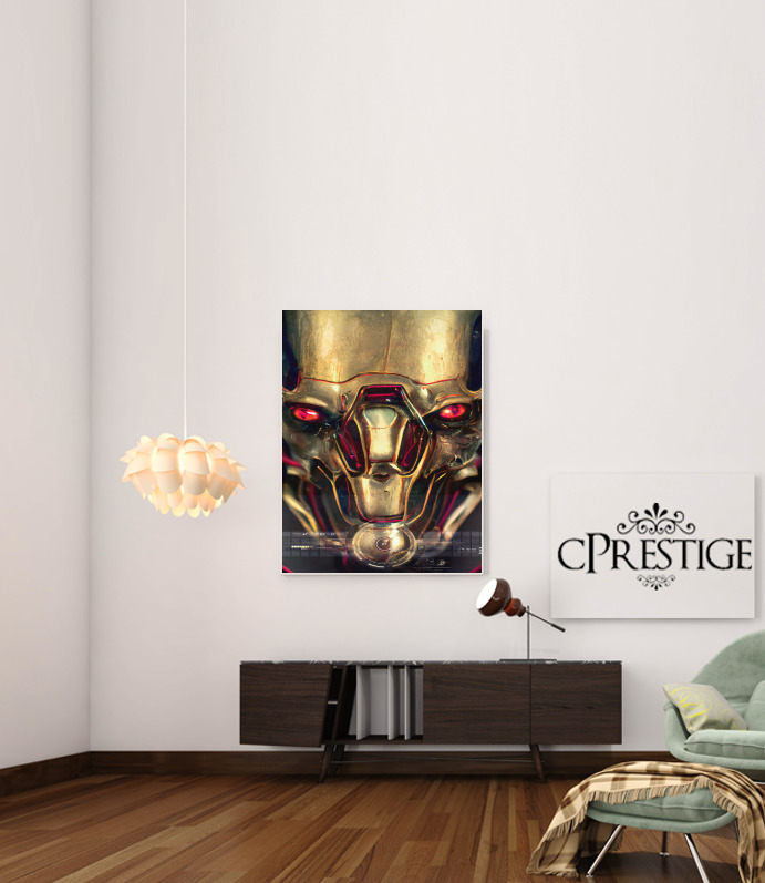  Cyborg head for Art Print Adhesive 30*40 cm