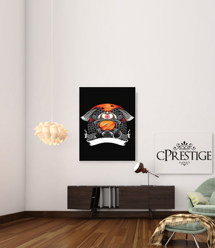  Fire Fighter Custom Text for Art Print Adhesive 30*40 cm