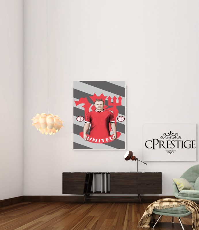  Football Stars: Red Devil Rooney ManU for Art Print Adhesive 30*40 cm
